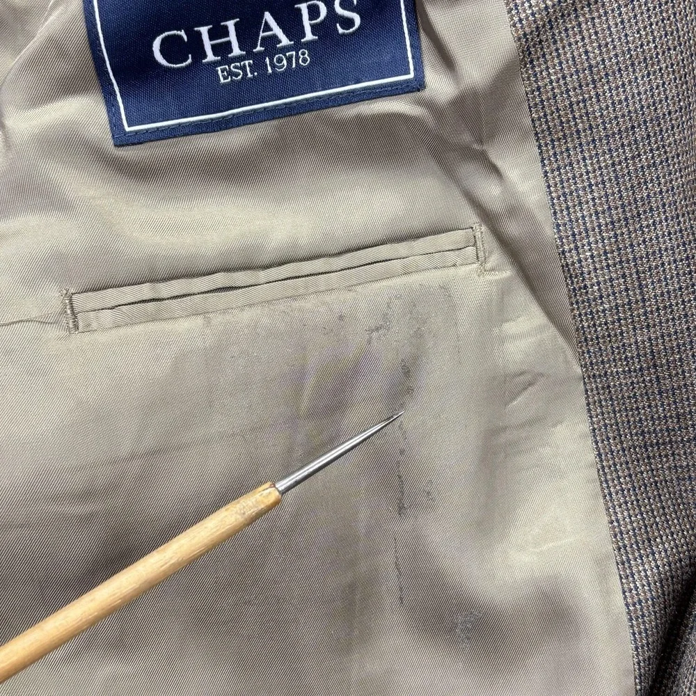 Chaps Blazer Mens 42R Brown‎ Silk Wool Blend 2 Button Sport Coat businessman